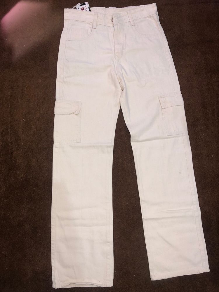 White Cargo Pants Size 30