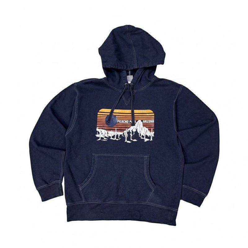 Navy Graphic Print Hoodie
