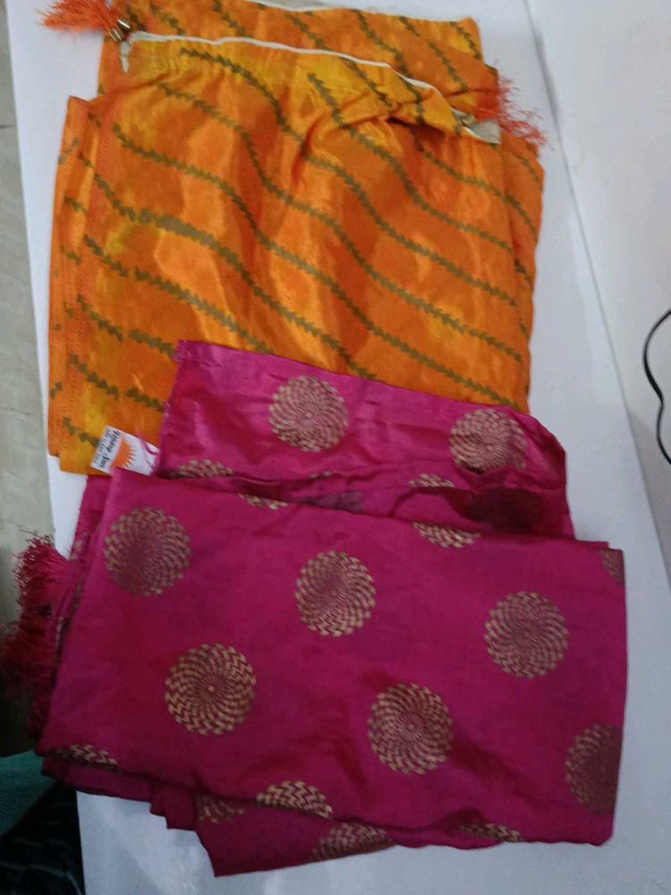 Ethnic Dupatta Set, Orange &amp; Pink 2