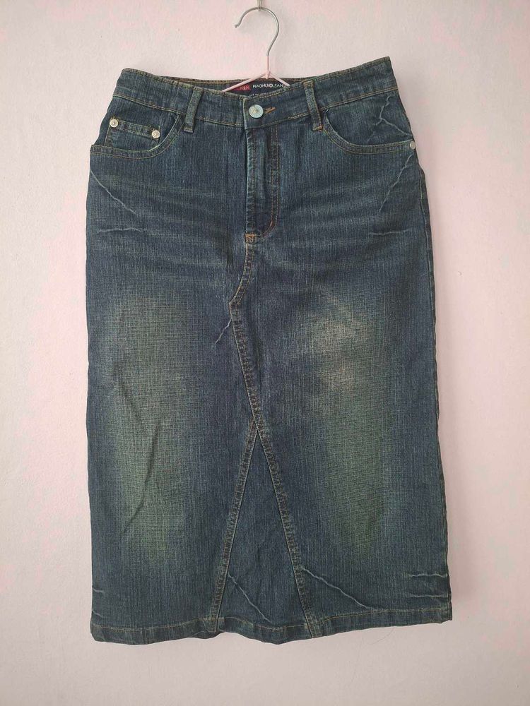 Y2k Denim Midi Skirt