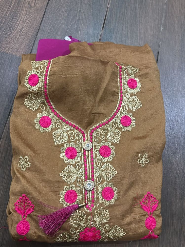 Embroidered Salwar Kameez With Dupatta