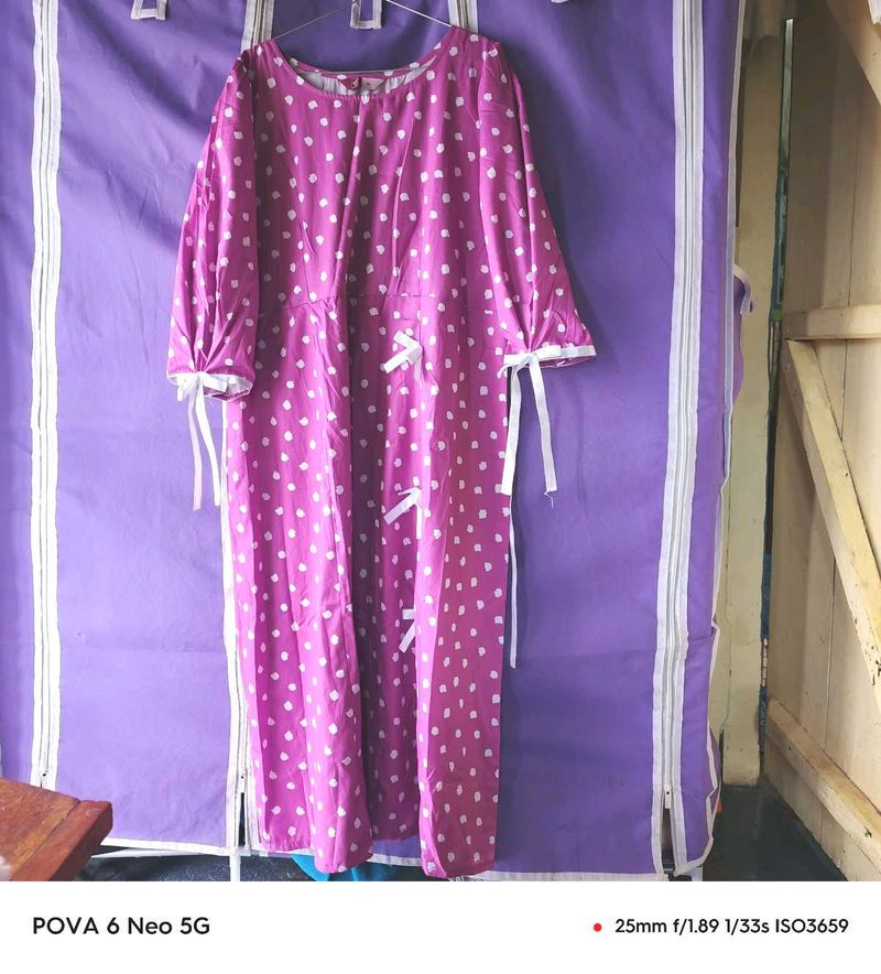 Pink Polka Dot Kurta