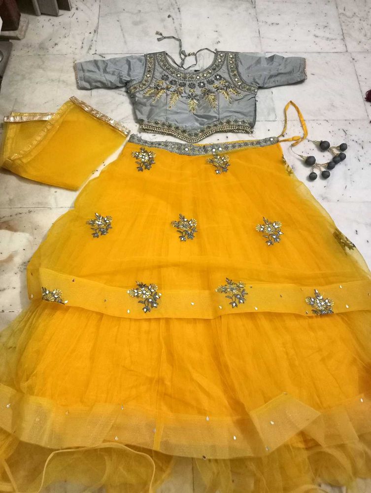 Gorgeous Yellow Lehenga Choli Set For Wedding Seas