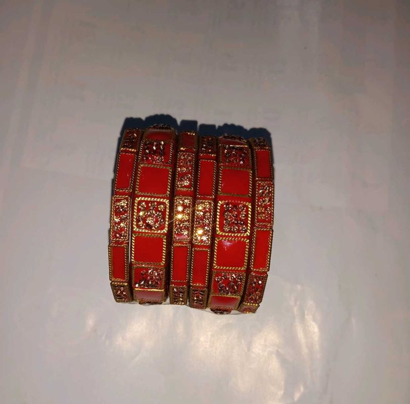 Red &amp; Gold Bangle Set