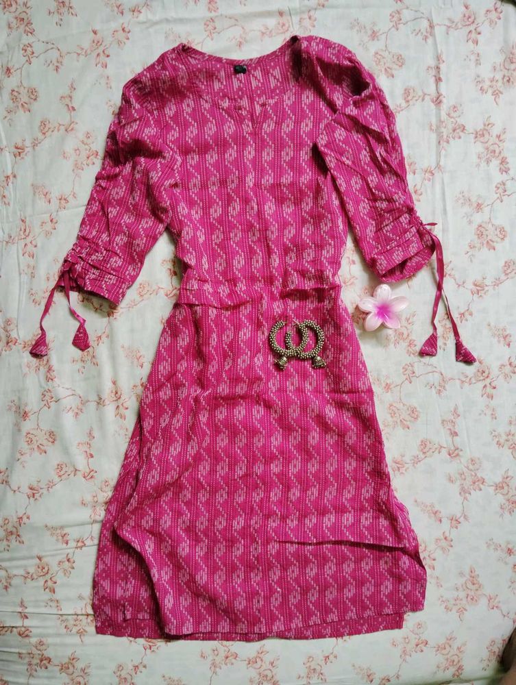 Pink Embroided Kurti
