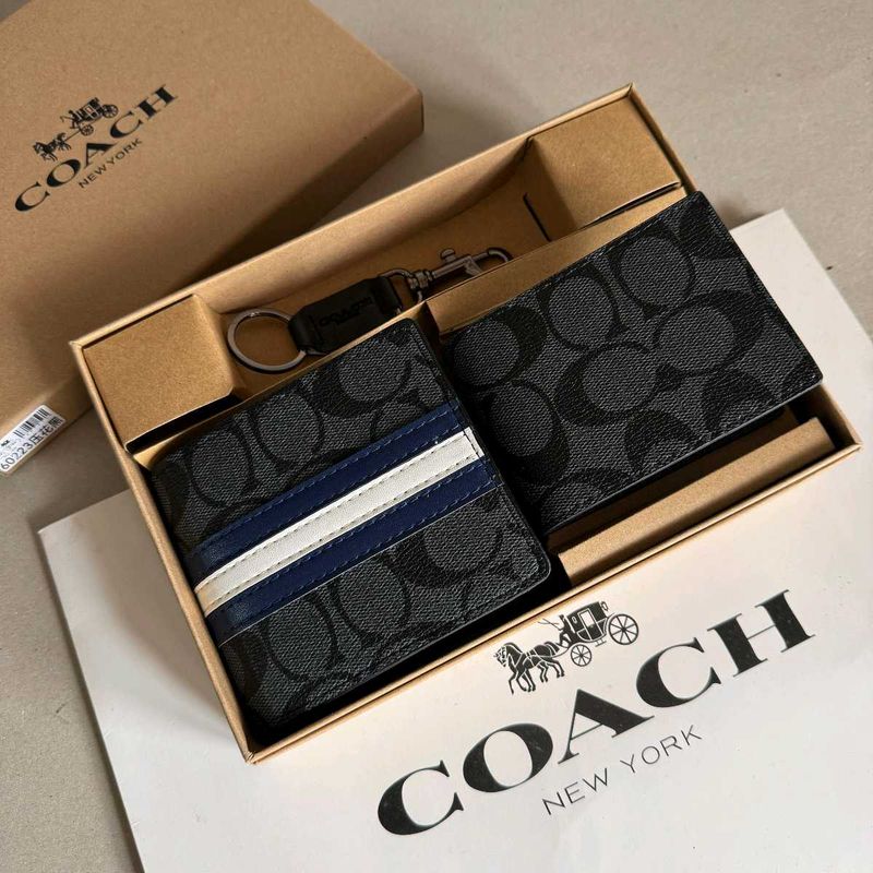 Coach Boxed 3-in-1 Wallet Gift Set in signature wi