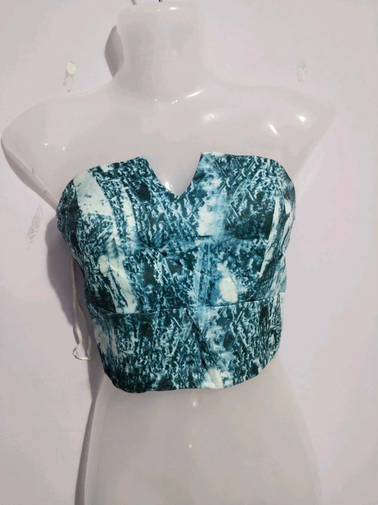 DANIM PRENTED TOP
