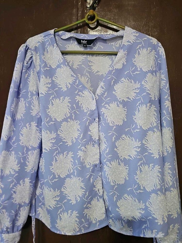 Beautiful White And Blue Cloud Shirt....