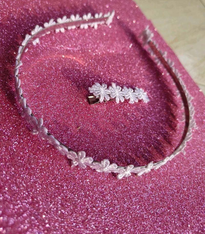 Floral Headband &amp; Clip Set