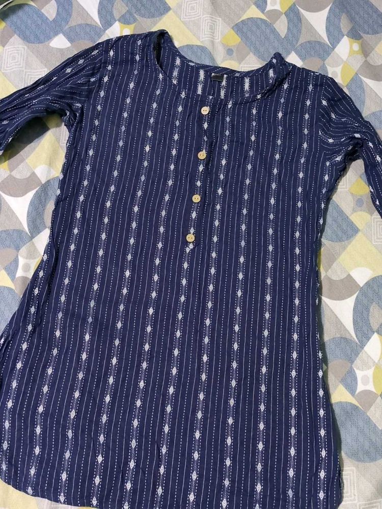 Striped Navy Blue short Kurti