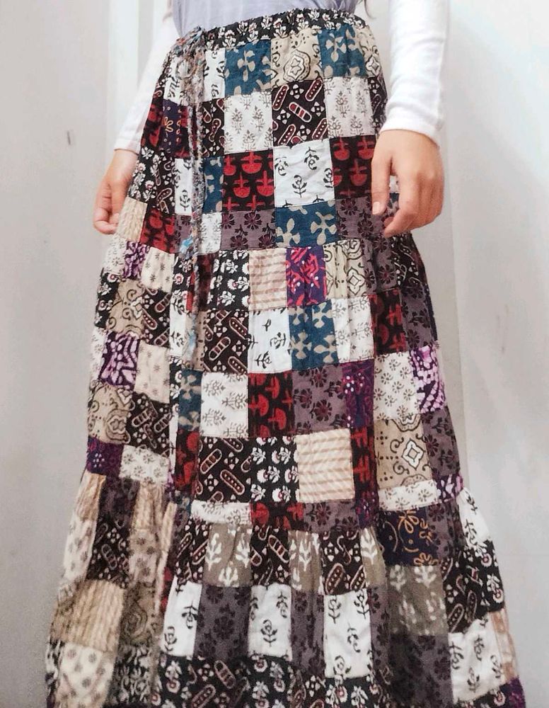 Boho Patchwork Maxi Skirt