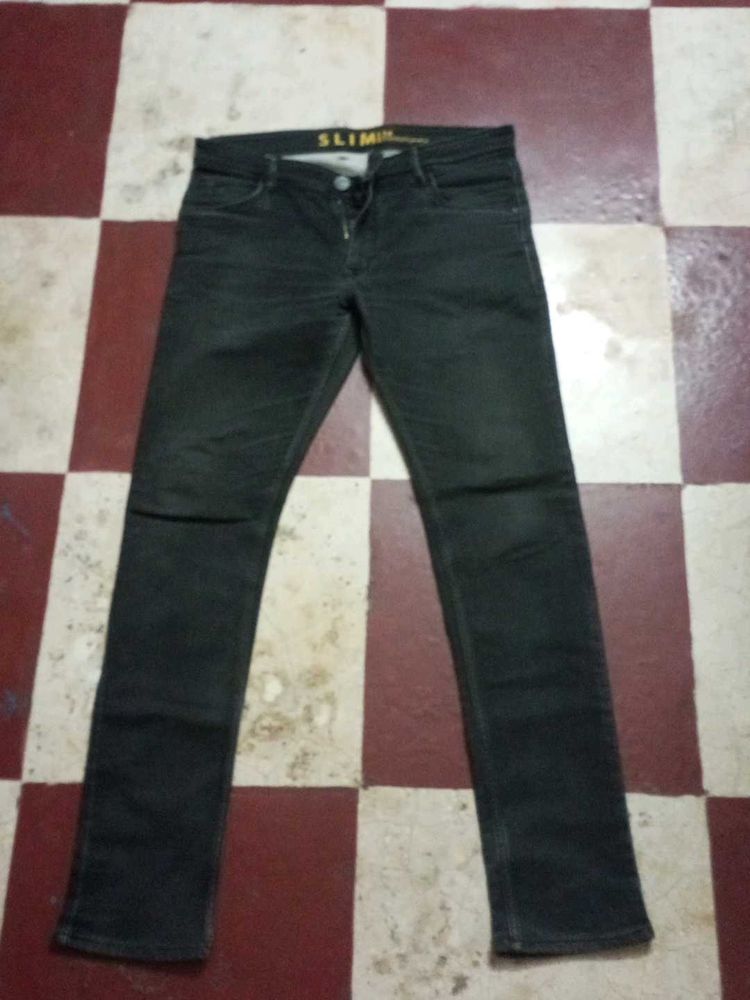 John Players Men’s Black Slim Fit Denim Jeans