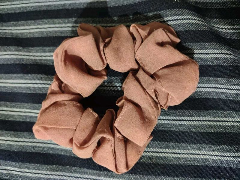 Peach Chiffon Scrunchie