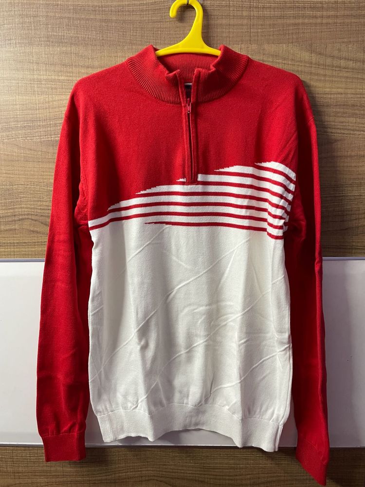 Red and White Coloured Sweater