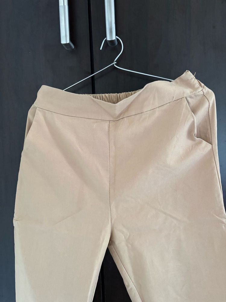 Beige Casual Pants