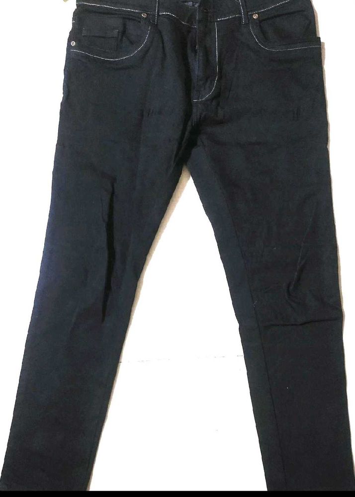 Men Black Slim Tapered Fit Cotton Jeans