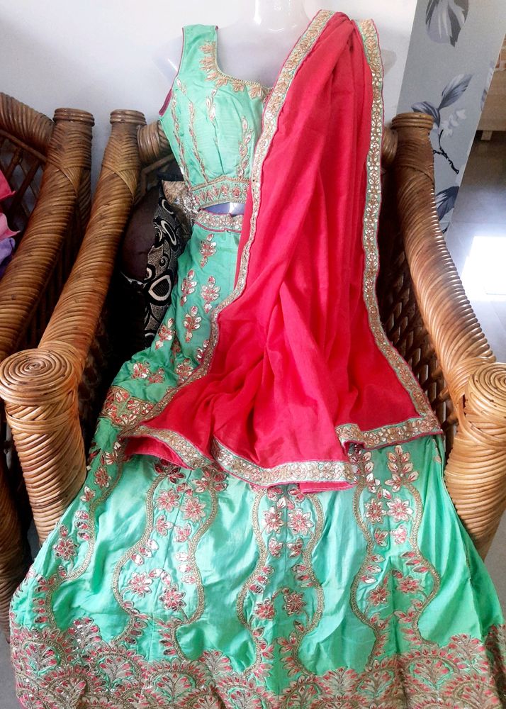 Green Gotta Patti Lehanga Choli