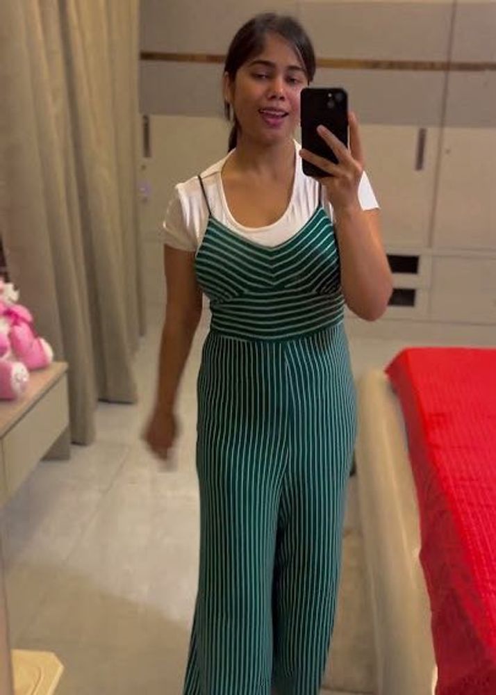 Striped Green Jumpsuit