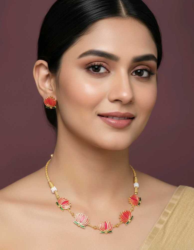 Lotus Necklace &amp; Earring Set