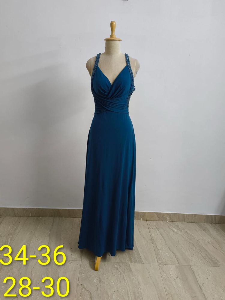 Elegant Blue Maxi Dress
