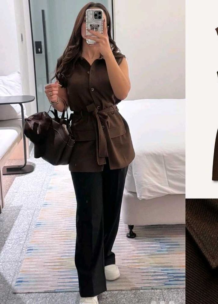 New Tag Zara Coat With Belt