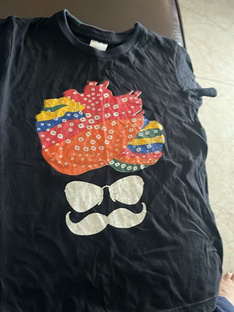 Black T-shirt with Colorful Graphic