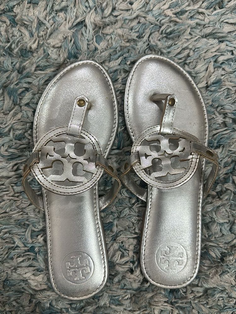 Tory Burch Silver Flats