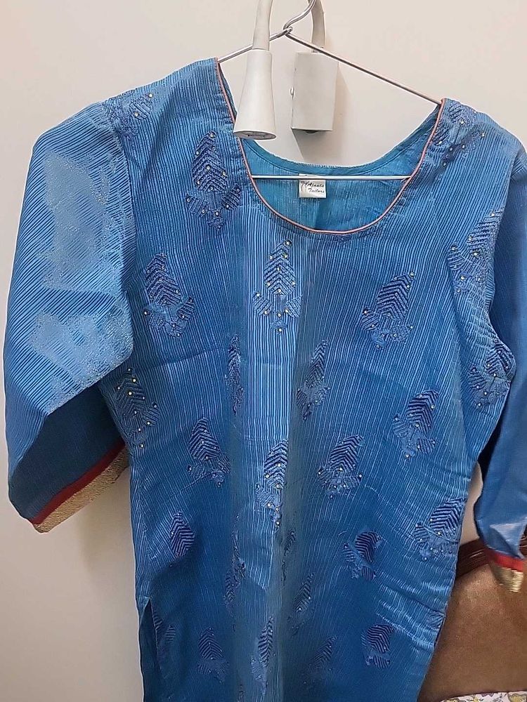 Elegant Blue doria silk Kurta