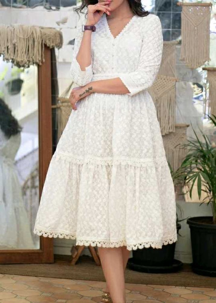 White Embroidered Dress