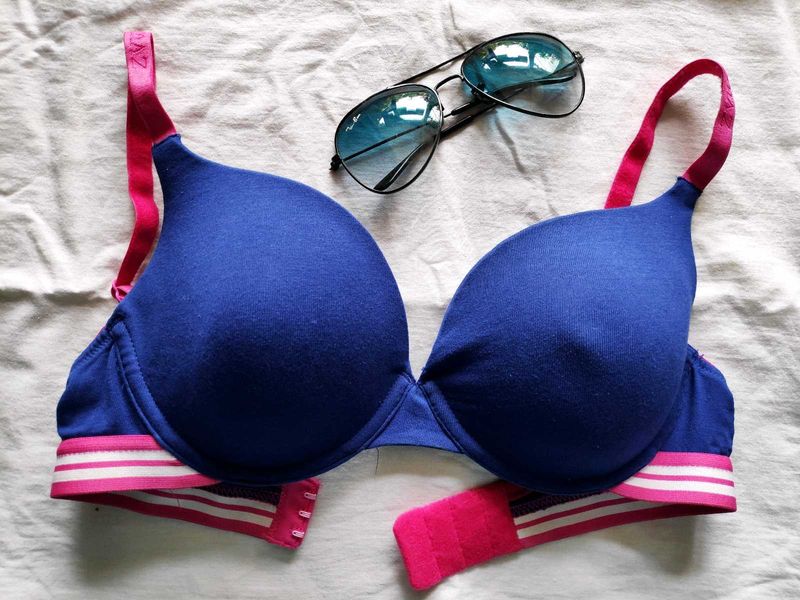 New Unused Stylish Sporty Blue &amp; Pink Bra