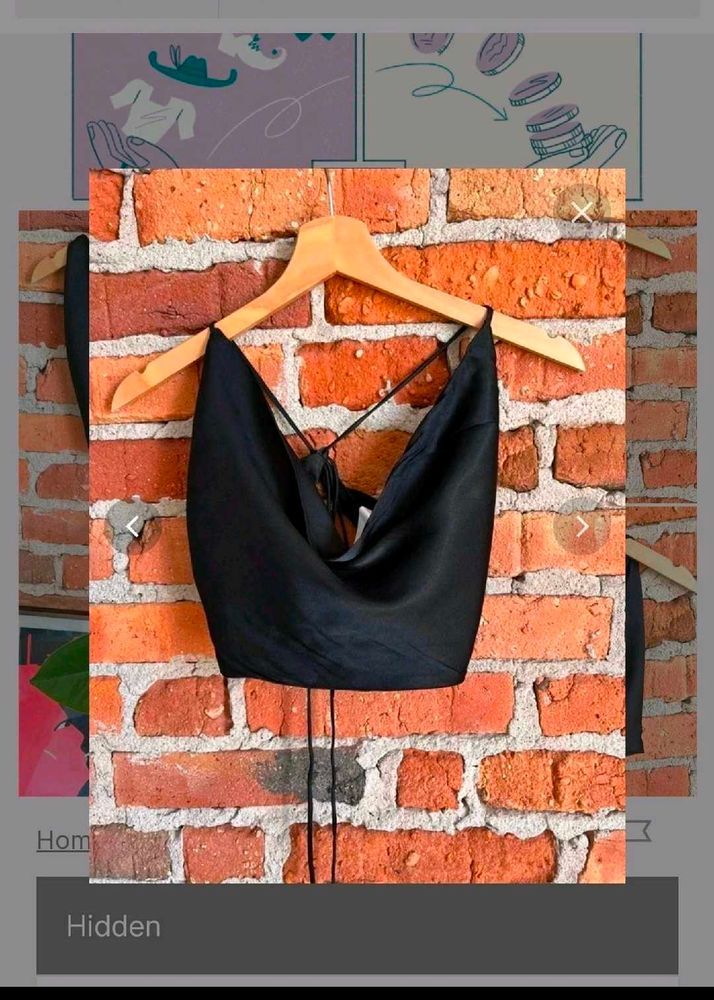 Zara Black Tie Bikini Top size S