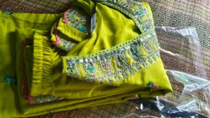 Green Embroidered Kurta Set