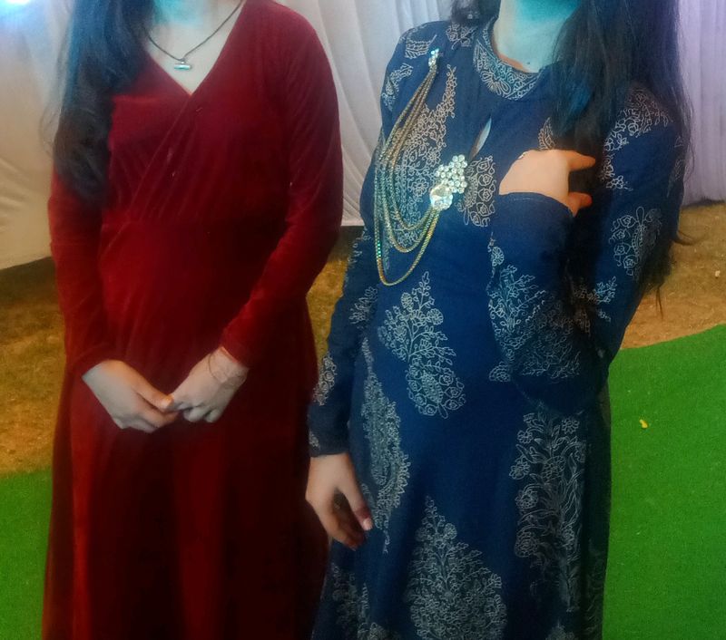 Dress In Combo 🔥 🔥with Free Earrings