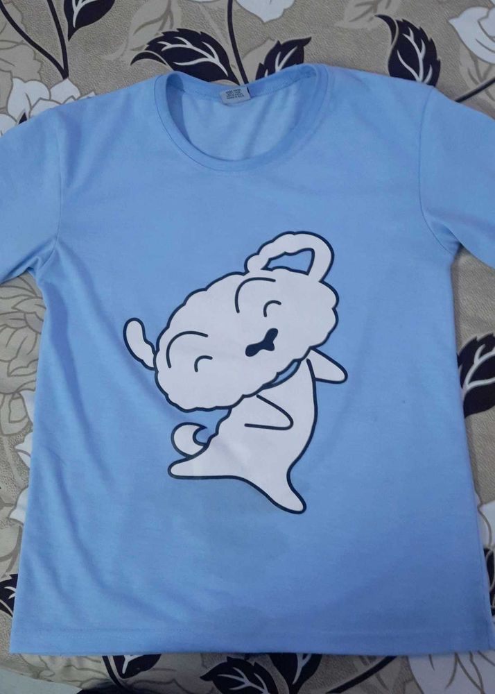 Blue Printed T Shirt