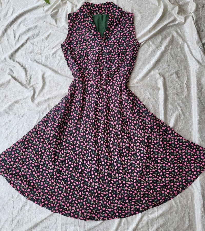 Floral Sleeveless Fit &amp; Flare Dress