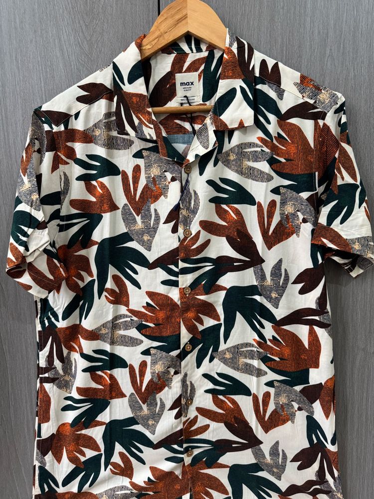 Max Printed Short Sleeve Button-Up Shirt