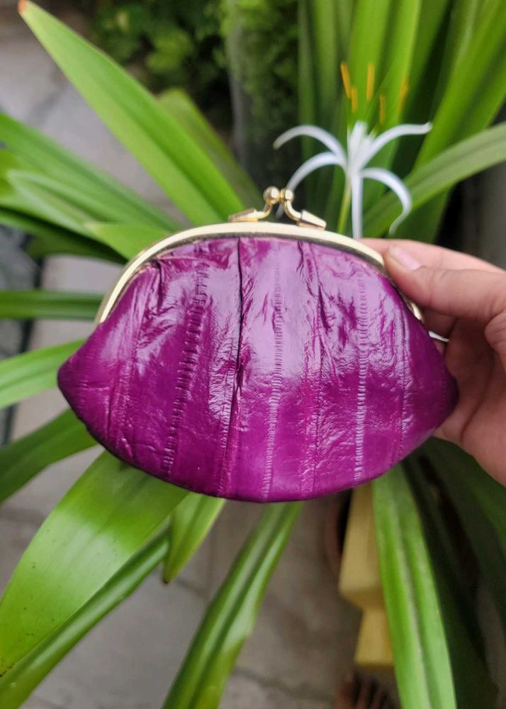 Purple Vintage Geniune Leather Clucth