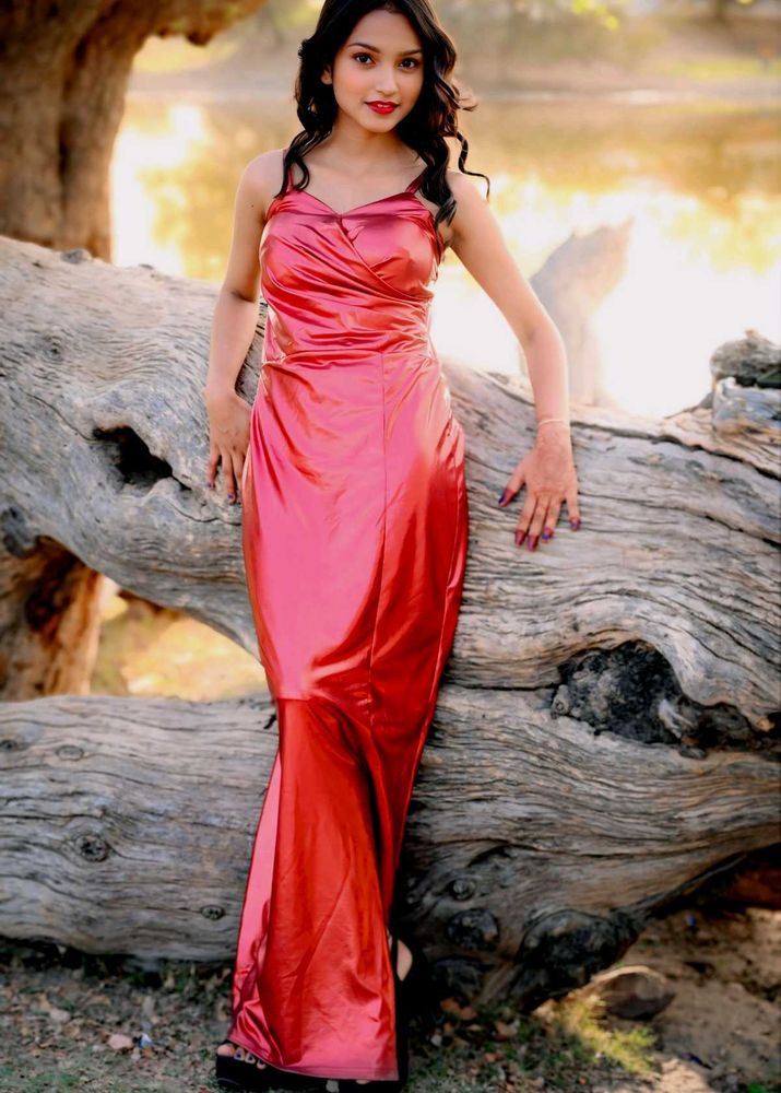 Red Satin Gown