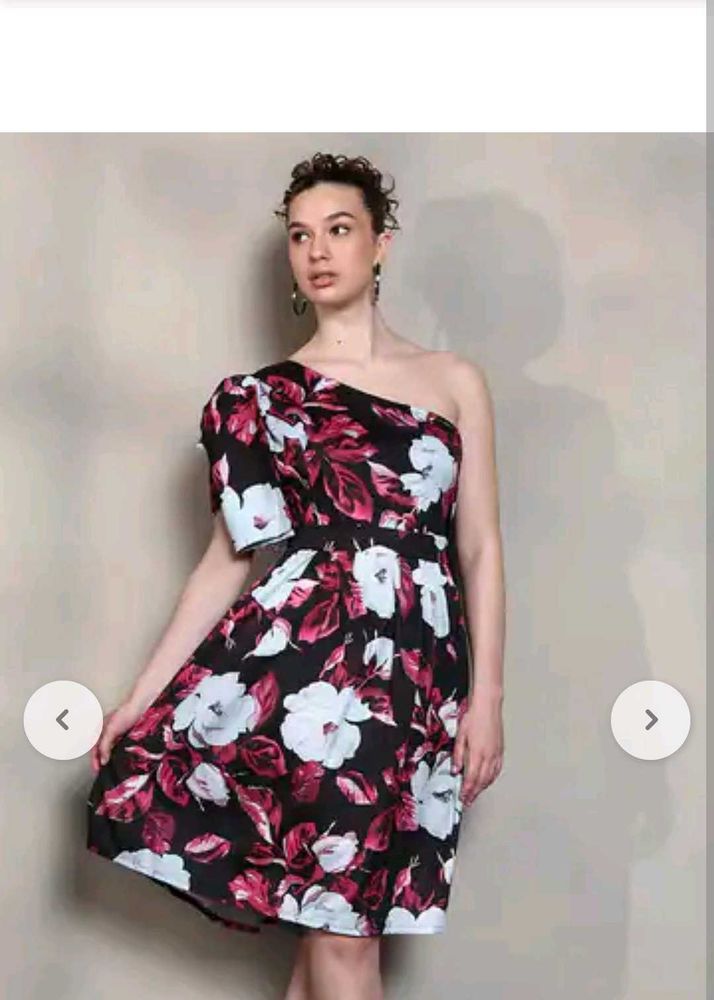 Floral One-Shoulder Dress