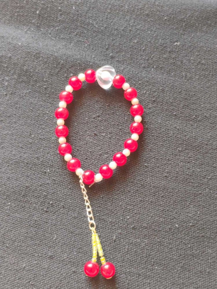 Red Beaded Bracelet with Cherry Charm