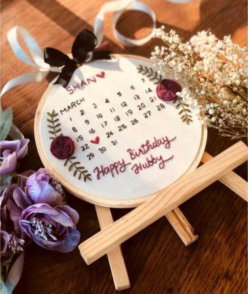 Birthday Embroidered Hoop Art