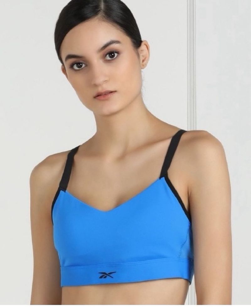 REEBOKWomen Sports Lightly Padded Bra (Blue)