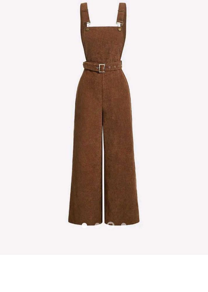 Corduroy Jumpsuit with Belt