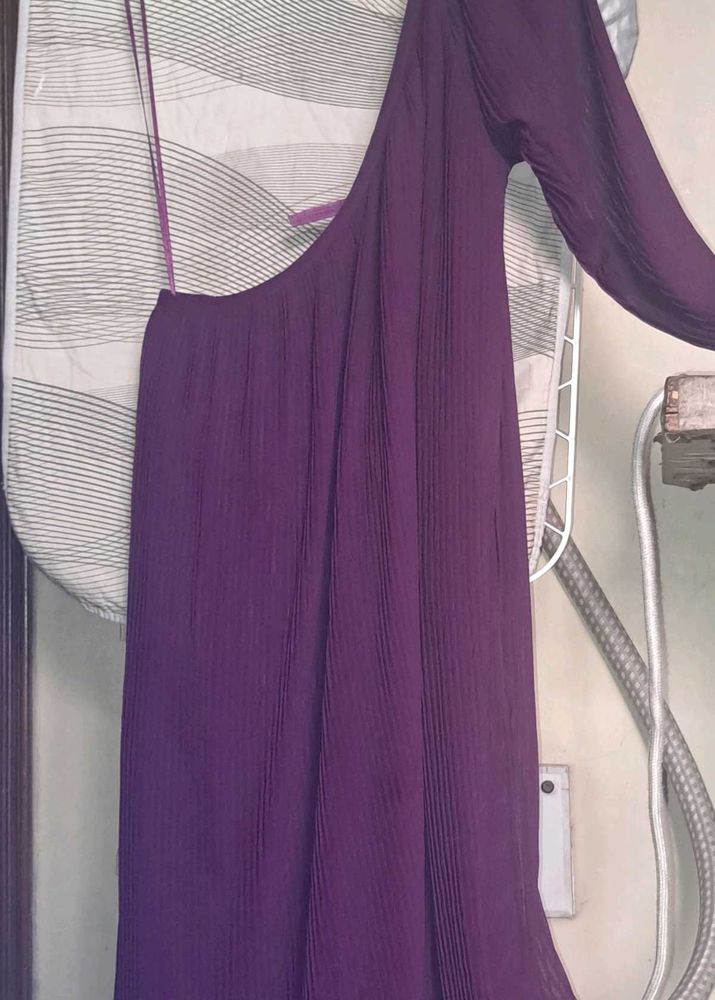 Purple One-Shoulder Dress