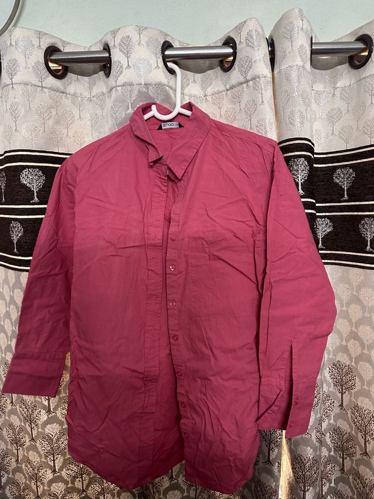 Stylish Pink Button-Down Shirt