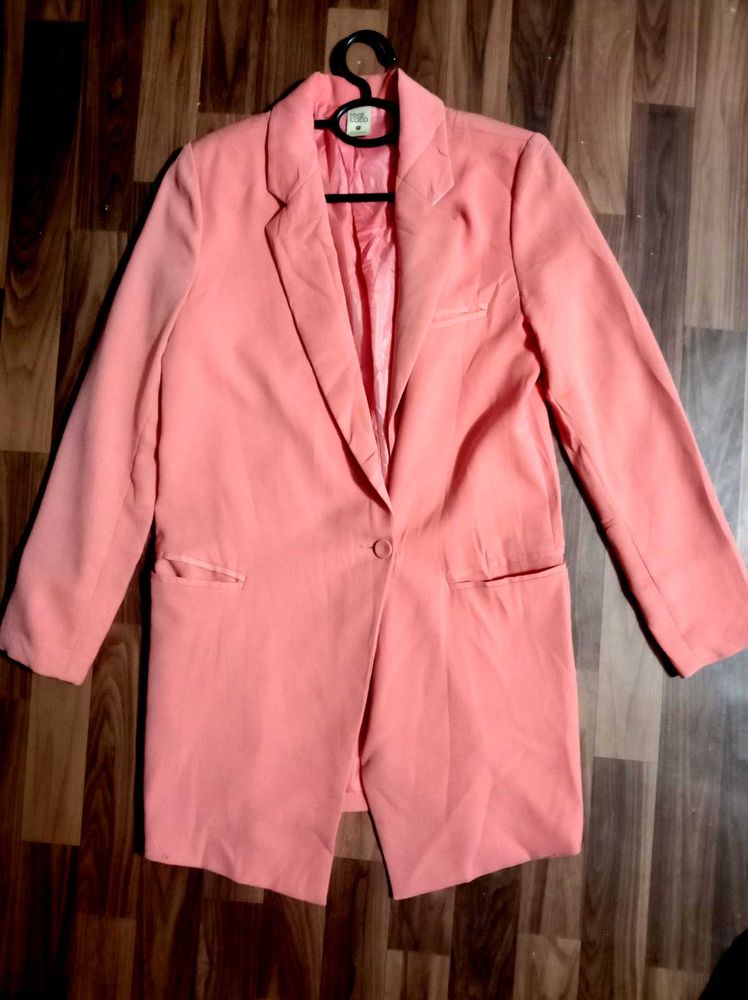 Peach Long Blazer M to L Size