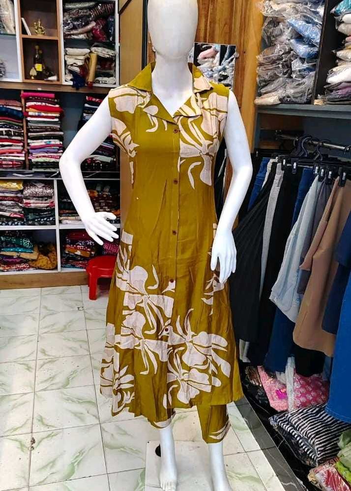 Muslin silk vertical co ord set