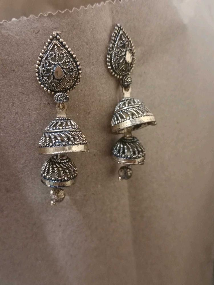 golden Jhumka Earrings