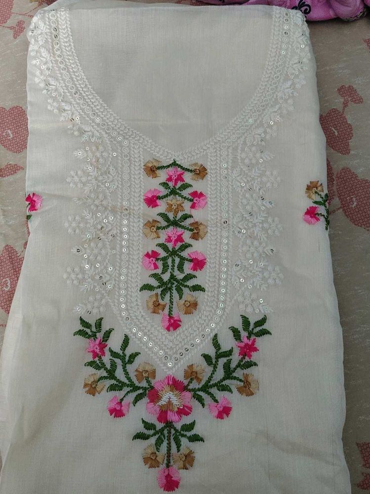 Elegant Embroidered Dress Material