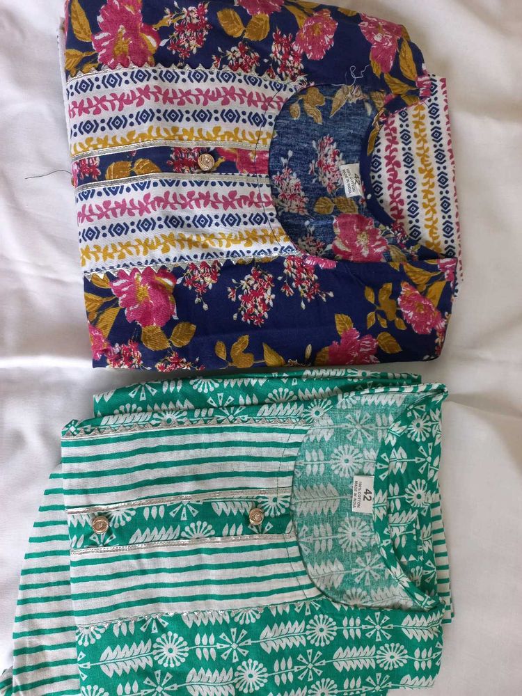 Floral Print Kurta Set Two Combo